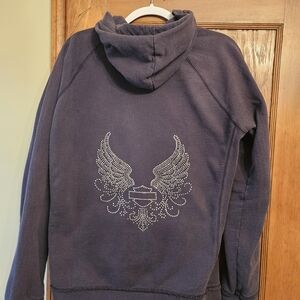 Harley-Davidson Zip Front Hoodie with Wing Design